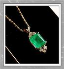 6.50 CARAT * EMERALD. DIAMOND PENDANT