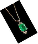 6.50 CARAT * EMERALD. DIAMOND PENDANT