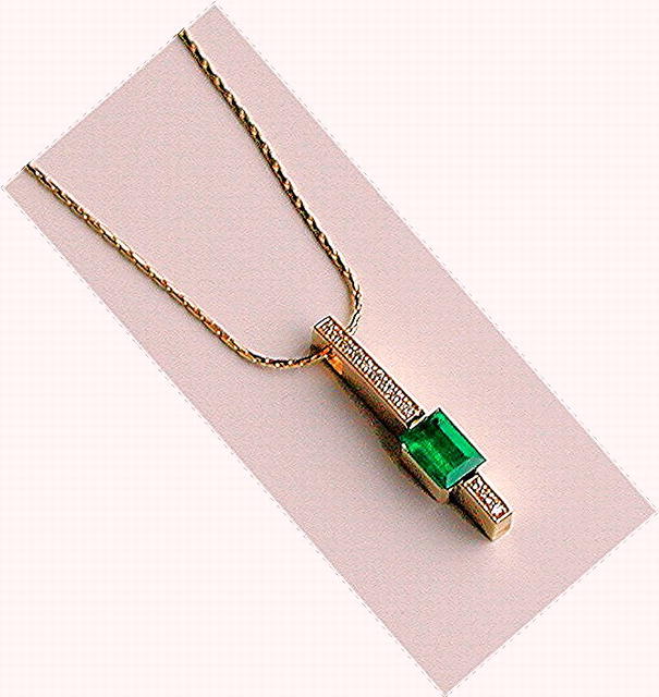 EMERALD 1.25 CARAT Colombian * Diamond GOLD