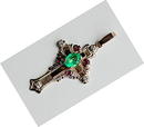 EMERALD HOLLY CROSS ICON. GOLD * DIAMOND.