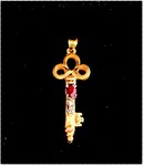 TANZANITE. RUBY. EMERALD * 24 K GOLD PENDANTS. DIAMONDS. SET of 3 COMPLETE