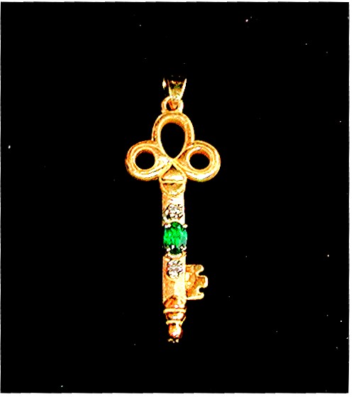 TANZANITE. RUBY. EMERALD * 24 K GOLD PENDANTS. DIAMONDS. SET of 3 COMPLETE