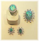 RUBY * DIAMOND BROOCH EARRING SET