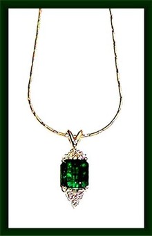 EMERALD 2.55 CARAT COLOMBIAN * DIAMOND PENDANT * CERTIFIED
