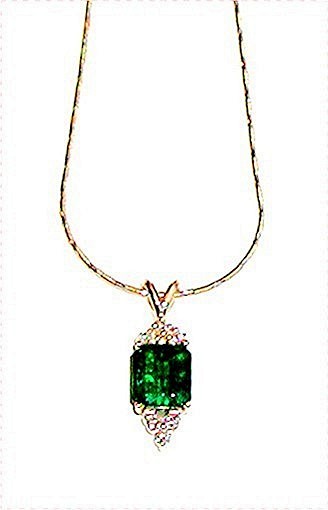 EMERALD 2.55 CARAT COLOMBIAN * DIAMOND PENDANT * CERTIFIED
