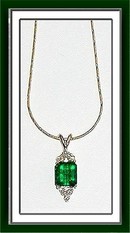 EMERALD 2.55 CARAT COLOMBIAN * DIAMOND PENDANT * CERTIFIED