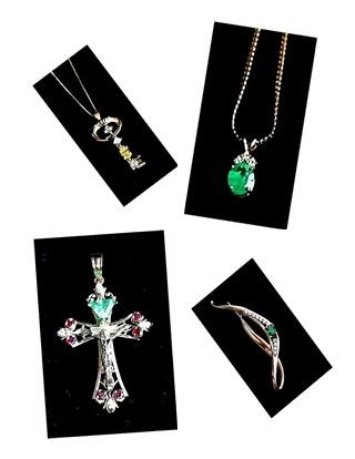 CANARY YELLOW DIAMOND * EMERALD * RUBY * TANZANITE. Vaulted Gems. Estate Designer Jewelry
