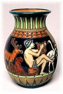 CZECH AMPHORA * Antique VASES. Campina Signed