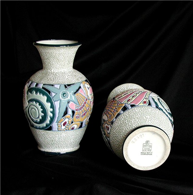 CZECH AMPHORA Porcelians * Superb Matched Original * $ 690.