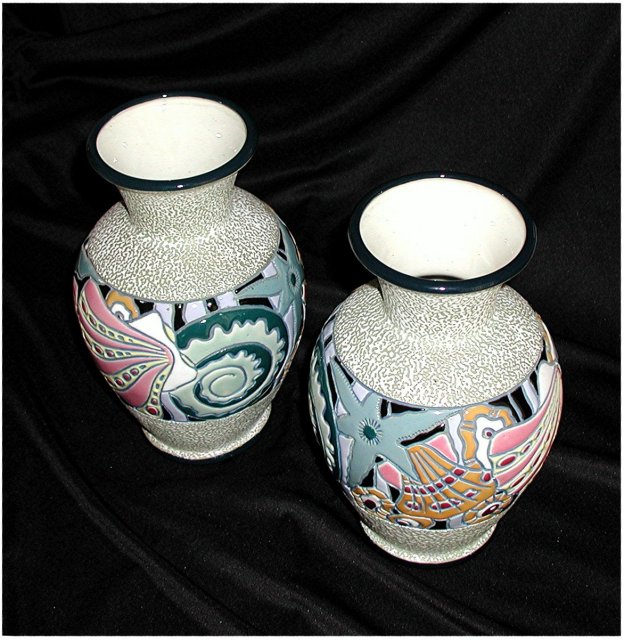 CZECH AMPHORA Porcelians * Superb Matched Original * $ 690.