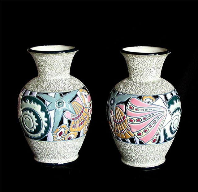 CZECH AMPHORA Porcelians * Superb Matched Original * $ 690.