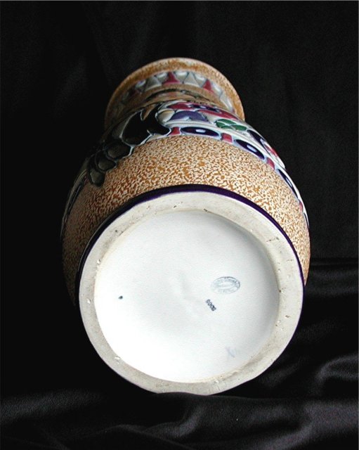 CZECH AMPHORA. Perched Birds Tall Vase * $ 490.