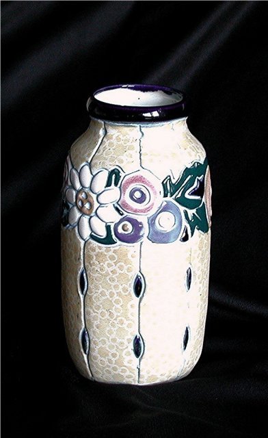CZECH AMPHORA Matched Pair Floral Vases