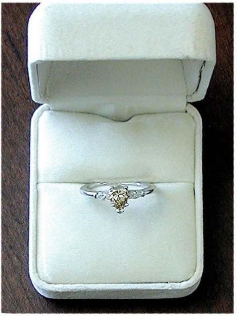 CHAMPAGNE DIAMOND RING * Pear Cut Designer Custom