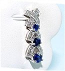 ROYAL BLUE SAPPHIRE & DIAMOND PENDANT SET * 1.15 Carats, 14k White Gold with Necklace