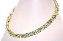 EMERALD BRACELET Ladies 1.00 Carat Emerald & Diamond Setting, Solid Yellow Gold $ 352.50