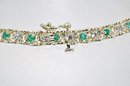 EMERALD BRACELET Ladies 1.00 Carat Emerald & Diamond Setting, Solid Yellow Gold $ 352.50