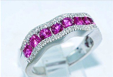 1.48 CARATS Vivid Intense PINK SAPPHIRE & DIAMOND RING 14k Solid White Gold $ 700.