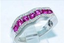 1.48 CARATS Vivid Intense PINK SAPPHIRE & DIAMOND RING 14k Solid White Gold $ 700.