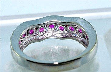 1.48 CARATS Vivid Intense PINK SAPPHIRE & DIAMOND RING 14k Solid White Gold $ 700.