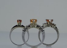 PADPARADSCHA SRI LANKA SAPPHIRES GIA Certified Gems, 14k & 18k White Gold Custom Diamond Settings