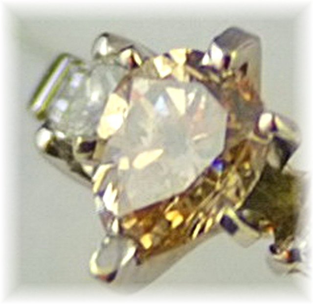 Fancy Yellow Diamond Pear Cut Ring, 14k White Gold, Certified, on Reserve $ 2500
