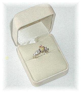 Fancy Yellow Diamond Pear Cut Ring, 14k White Gold, Certified, on Reserve $ 2500