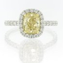 YELLOW & WHITE DIAMOND RING 1.50 Carats 14k White Gold