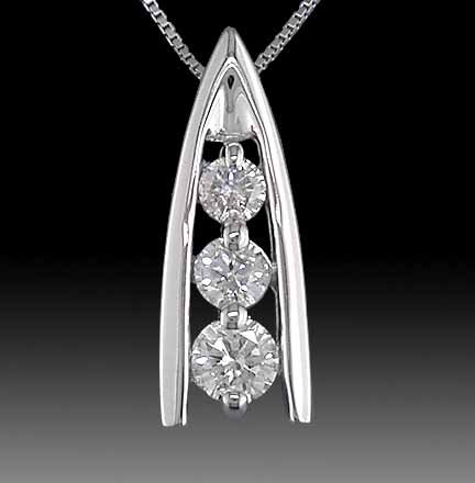 WHITE DIAMOND PENDANT 1.00 Carat 14k White Gold Pendant