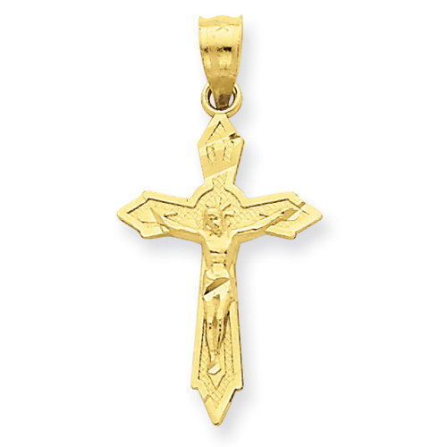 14k Solid Gold Crucifix Pendant