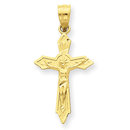 14k Solid Gold Crucifix Pendant