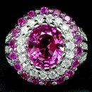 HOT PINK SAPPHIRE & RUBY w White Sapphires, Fashsion Ring