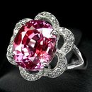 Stunning AAA Pink Orange Sapphire, Gorgeous White Sapphire Fashion Ring