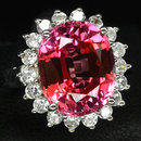 Magnificent Pink Orange Brilliant Color ! Oval Cut Sapphire, Fashion Ring