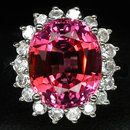 Magnificent Pink Orange Brilliant Color ! Oval Cut Sapphire, Fashion Ring