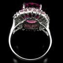 Rare Prototype NATURAL 10 CARAT ROSE PINK MORGANITE, White Sapphires w Fabulous Blue Zircon Surround, Fashion Ring