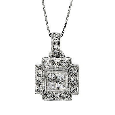 .60 Carat White Diamond Pendant, 14k White Gold, G.I.A