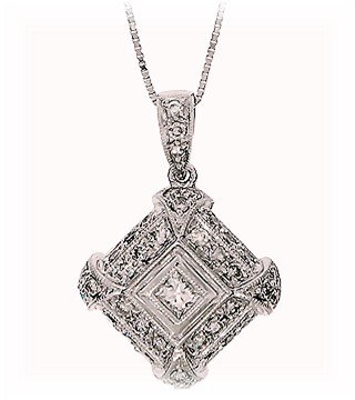 .40 Carat White Diamond Pendant, 14k White Gold, G.I.A.