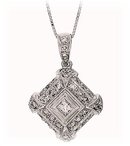 .40 Carat White Diamond Pendant, 14k White Gold, G.I.A.