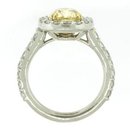 FANCY YELLOW 1.10 Carat Cushion Cut Diamond Ring, Platinum. Purchase $ 5900. * Certified