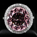 Morganite 17 Carat Ring w White Sapphire Surround, Stunning Showpiece !