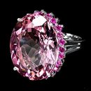 STUNNING Morganite, Natural Incrediable Rosa Pink w NATURAL Ruby Gemstone surround, 15 Carats !