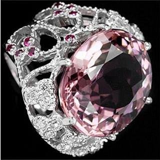 MORGANITE, PINK 18 CARATS ! Showcase Custom Filigree Setting, Superb Jewelry Craftsmanship !