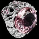 MORGANITE, PINK 18 CARATS ! Showcase Custom Filigree Setting, Superb Jewelry Craftsmanship !