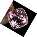 ANTIQUE CUSHION CUT AAA Brilliant Pink Rosa Morganite Gem, White Sapphire Surround, Solid Sterling Silver