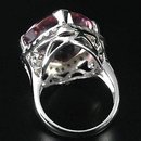 ANTIQUE CUSHION CUT AAA Brilliant Pink Rosa Morganite Gem, White Sapphire Surround, Solid Sterling Silver