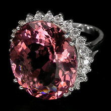 Luxuriously Stunning 18 Carat ! Oval Cut Strong Rosa Pink Morganite, Classic Style Diamond Cut Surround, only $ 149.