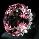Luxuriously Stunning 18 Carat ! Oval Cut Strong Rosa Pink Morganite, Classic Style Diamond Cut Surround, only $ 149.