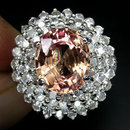 MORGANITE elussive rare Pure Peach Color Gemstone ! on Starburst of White Sapphires ... Read on