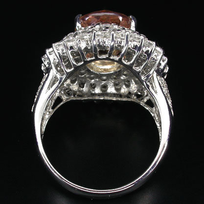MORGANITE elussive rare Pure Peach Color Gemstone ! on Starburst of White Sapphires ... Read on